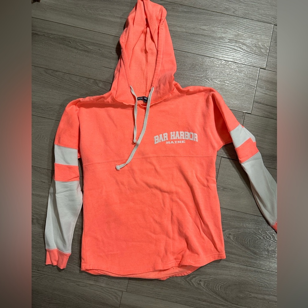Bar Harbor Bright Pink and White Hoodie